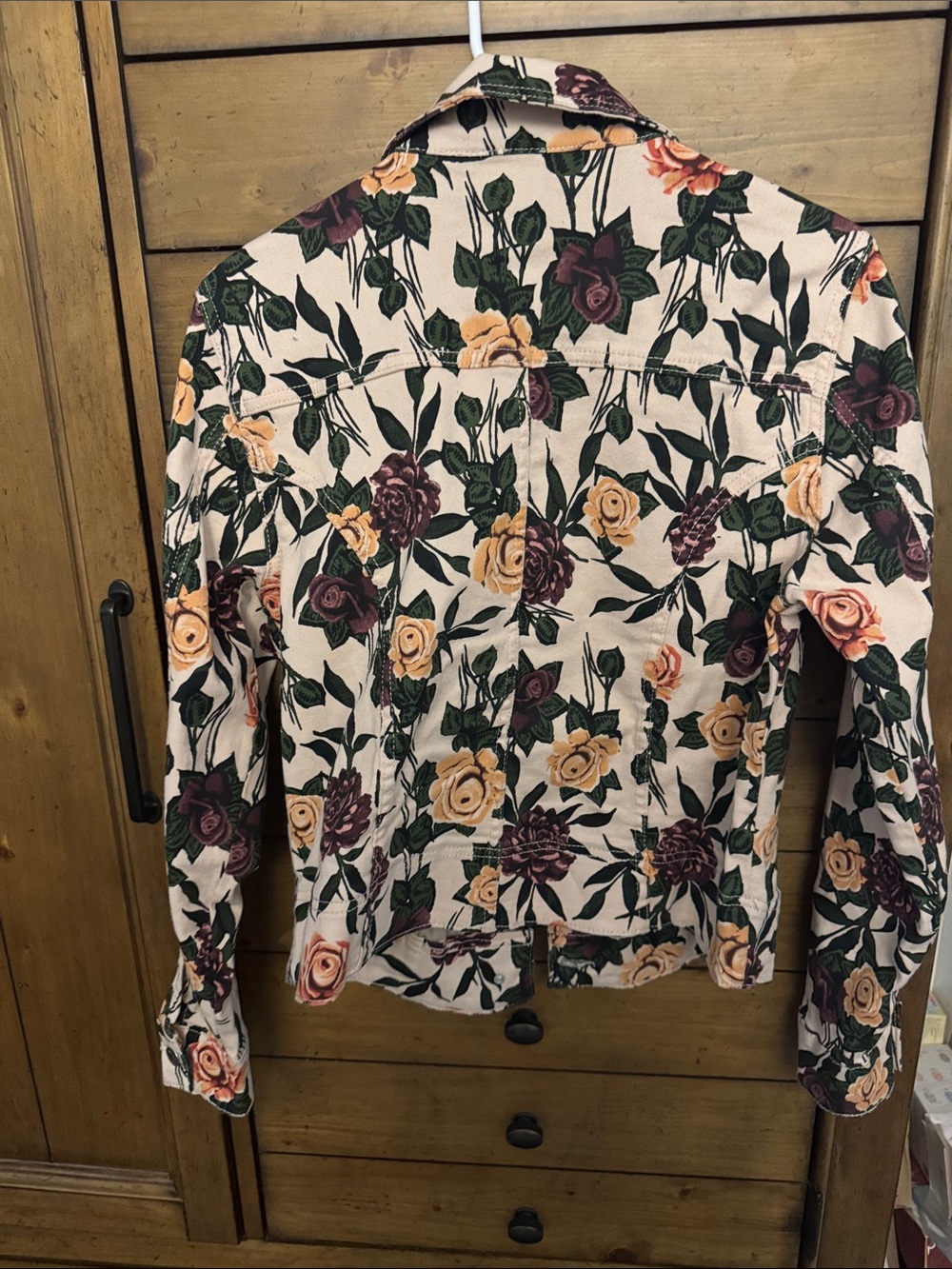 VENUS Floral Button Jacket in Cream, Mustard & Burgundy - Picture 5 of 5